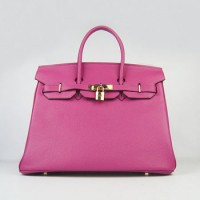 Hermes Birkin 35Cm Togo Leather Handbags Peach Gold
